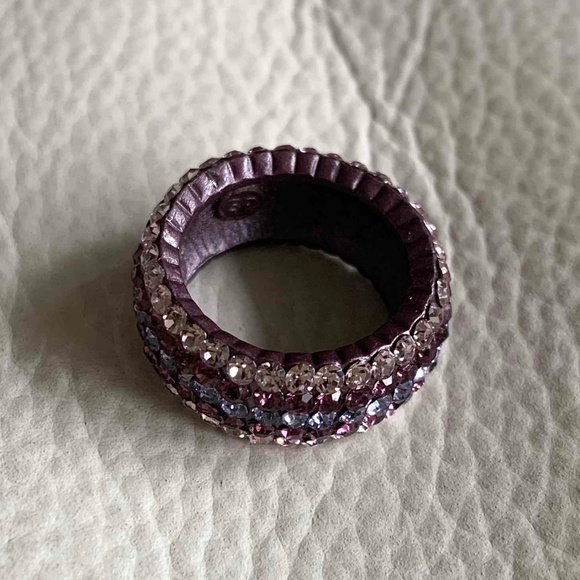 Spinel band ring with pink/purple/blue zircons - Picture 4 of 5